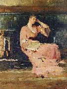 Vaclav Brozik A Seated Lady painting